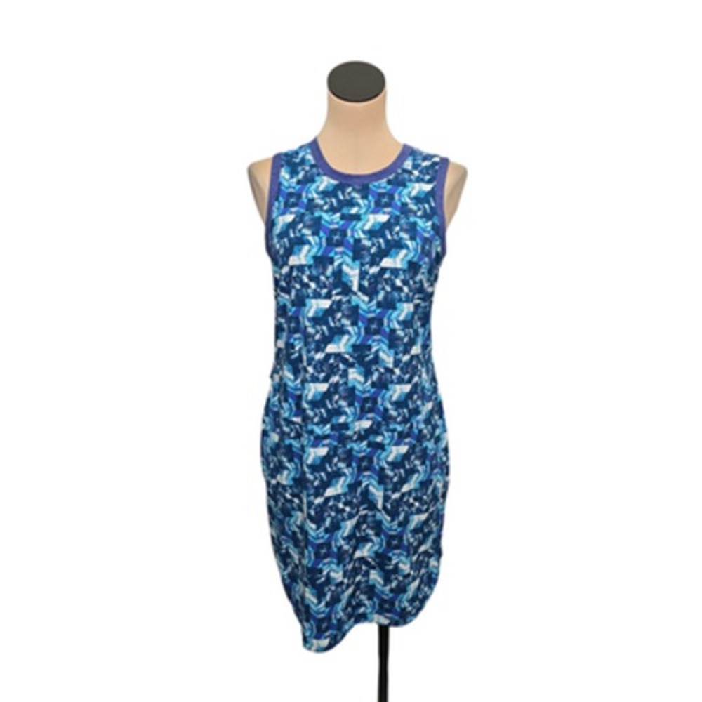 Title Nine Dress Womens Medium Blue Purple Sleeveless Geometric‎ Print Summer